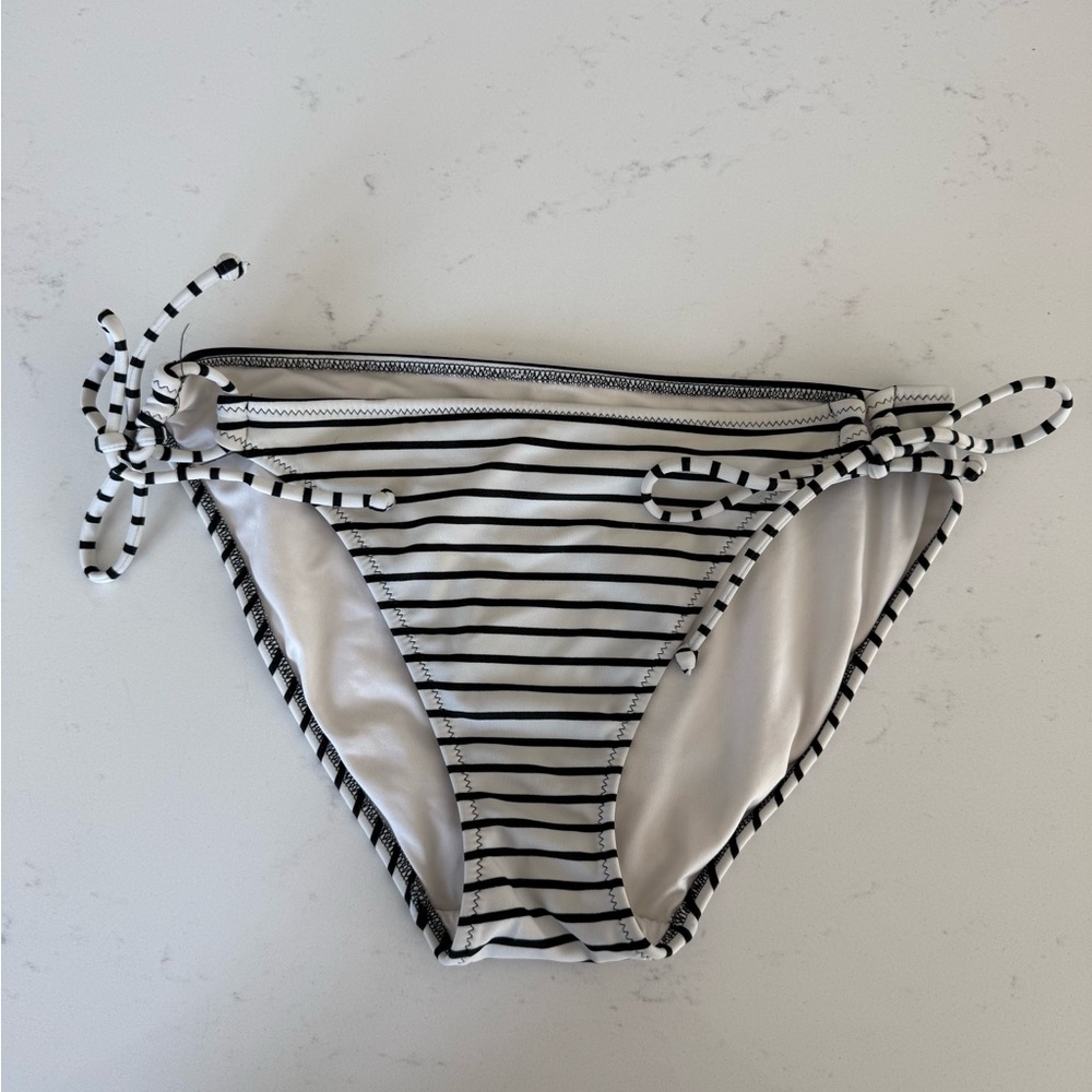 Striped Black and White Bikini Bottom